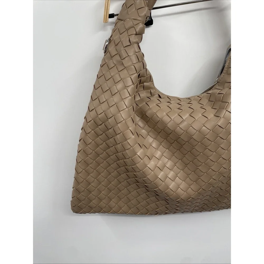 Alyssa‎ Hobo Bag Women's Brown Woven Leather Top Handle Slouchy Shoulder Bag NWT